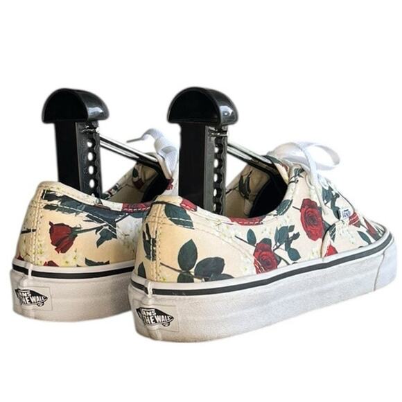 Unisex Vans Authentic Roses Canvas Athletic Skate Sneaker Shoes SZ M5.5/W7 Beige - Picture 4 of 6